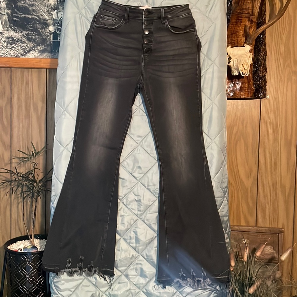 KanCan black distressed high rise.